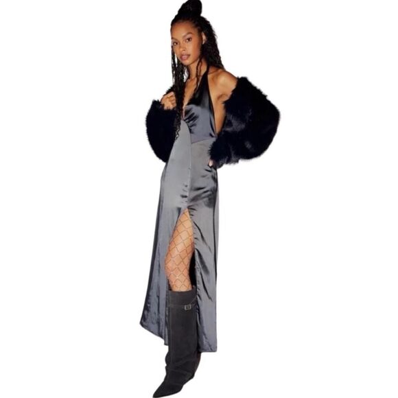 $250 NWT Free People Women's Dance 'Till Dawn Party Slip Dress Black Sz M NEW - Picture 8 of 8